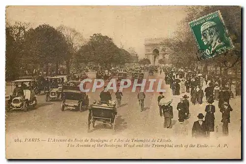 Cartes postales Paris l'Avenue du Bois de Boulogne et l'Arc d Triomphe de l'Etoile