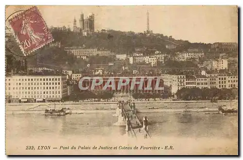 Ansichtskarte AK Lyon Pont du Palais de Justice et Coteau de Fourviere