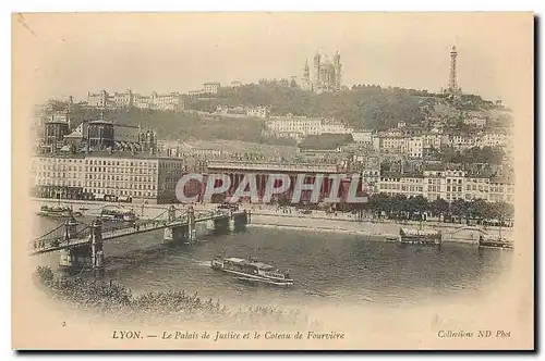 Cartes postales Lyon Le Palais de Justice et le Coteau de Fourviere