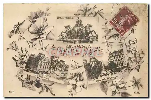 Cartes postales Fontaine Bartholdi Lyon
