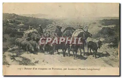 Cartes postales Retour d'un tropeau en Provence par Jourdan Musee Longchamp