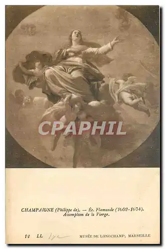 Cartes postales Champagne Philippe de Ec Flamande Assomption de la Vierge Musee de Longchamp Marseille