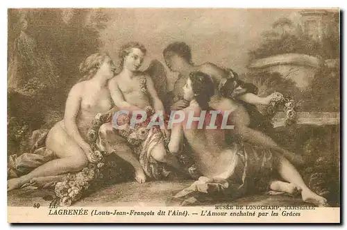 Ansichtskarte AK Lagrenee Louis Jean Francois dit l'Aine l'Amour enchaine par les Graces Marseille Musee de Longc