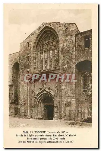 Ansichtskarte AK Langogne Lozere Facade de l'Eglise paroissiale