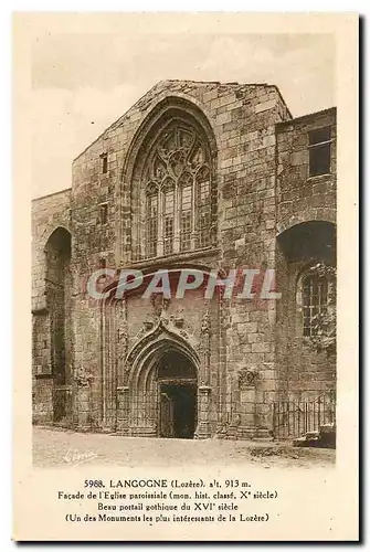 Cartes postales Langogne Lozere Facade de l'Eglise paroissiale
