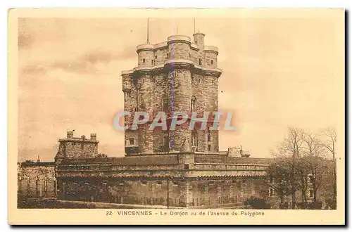 Ansichtskarte AK Vincennes Le Donjon vu de l'avenue du Polygone