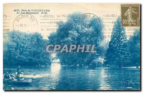 Cartes postales Bois de Vincennes Lac Daumesnil