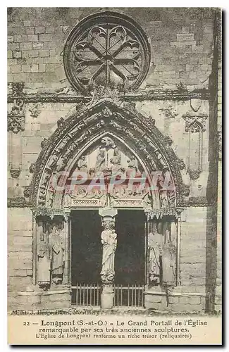 Cartes postales Longpoint S et O Le Grand Portail de l'Eglise
