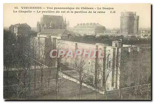 Cartes postales Vincennes Vue panoramique du Chateau le Donjon La Chapelle le Pavillon du roi et le pavillon de