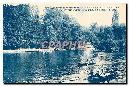 Ansichtskarte AK Les Bords de la Marne de La Varenne a Champigny un coin de l'ile d'Amour vers l'Ecu de France