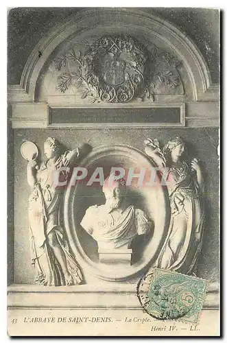 Cartes postales L'Abbaye de Saint Denis La Crypte Tombeau de Henri IV