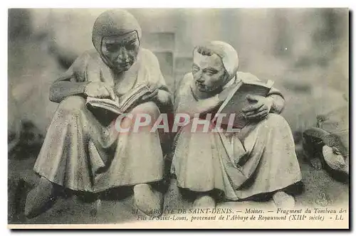 Ansichtskarte AK Abbaye de Saint Denis Moines Fragment du Tombeau des Fils de Saint Louis