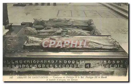 Cartes postales Abbaye de Saint Denis Tombeaux de Philippe III le Hardi et Isabelle d'Aragon son Epouse