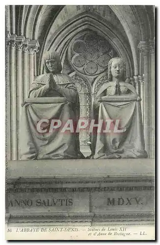 Ansichtskarte AK L'Abbaye de Saint Denis Statues de Louis XII et d'Anne de Bretagne