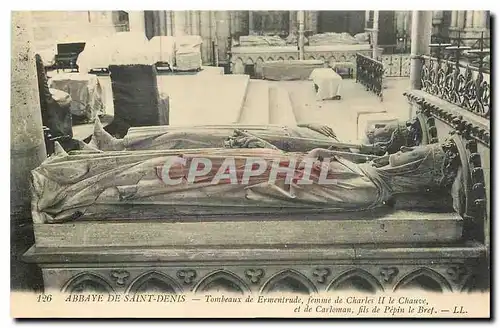Cartes postales Abbaye de Saint Denis Tombeaux de Ermentrude femme de Charles II le Chauve et de Carleman fils d