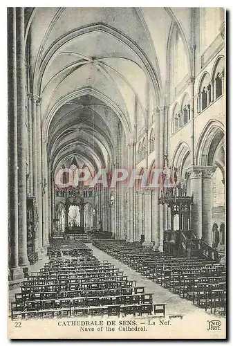 Cartes postales Cathedrale de Sens La Nef