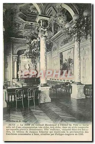 Cartes postales Sens La Salle du Conseil Municipal a l'Hotel de Ville