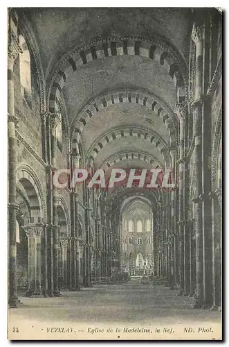 Cartes postales Vezelay Eglise de la Madeleine la Nef