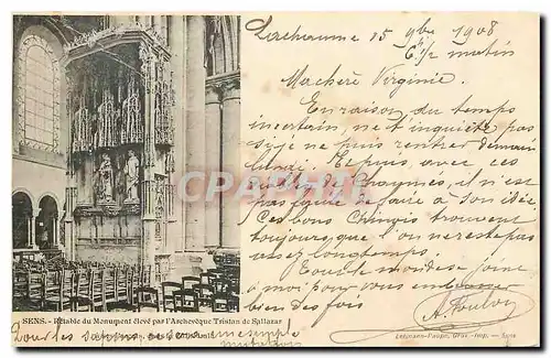 Cartes postales Sens Retable du Monument eleve par l'Archeveque Tristan de Sallazar