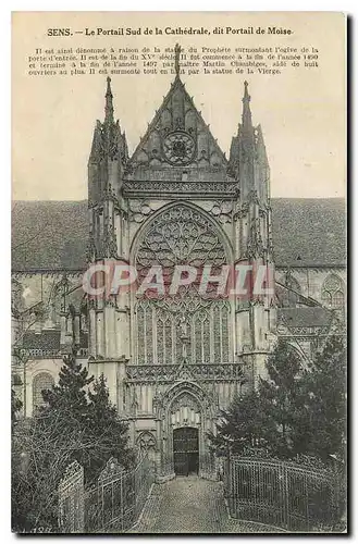 Cartes postales Sens Le Portail sud de la Cathedrale dit Portail de Moise
