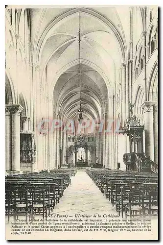 Ansichtskarte AK Sens Yonne L'Interieur de la Cathedrale