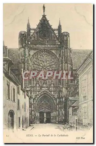 Cartes postales Sens Le Portail de la Cathedrale