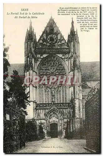 Cartes postales Sens le Portail sud de la Cathedrale dit Portail de Moise