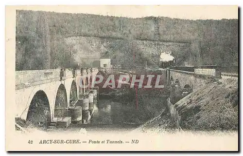 Cartes postales Arcy sur Cure Ponts et Tunnels Train