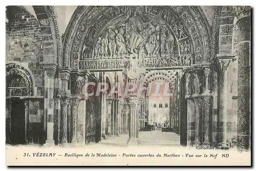 Ansichtskarte AK Vezelay Basilique de la Madeleine Portes ouvertes du Narthex Vue sur la Nef