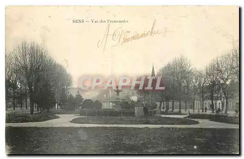 Cartes postales Sens Vue des Promenades