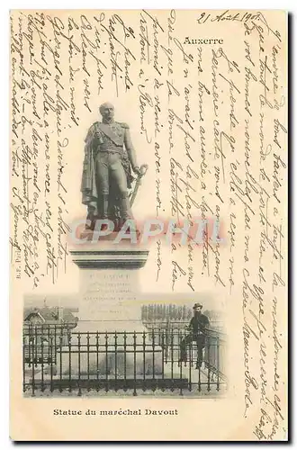 Cartes postales Auxerre Statue du Marechal Davout