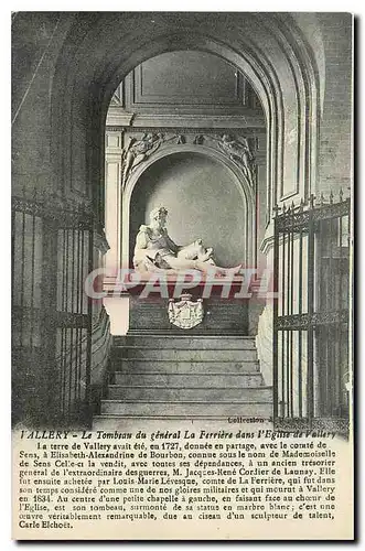 Ansichtskarte AK Vallery Le Tombeau du General La Ferriere dans l'Eglise de Vallery
