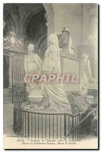 Ansichtskarte AK Sens Tombeau du Dauphin dans la Cathedrale Oeuvre de Guillaume Coustou Dessin de Cochin