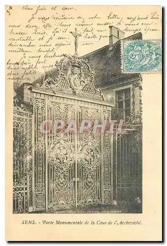 Cartes postales Sens Porte monumentale de la Cour de l'Archeveche