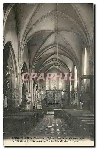 Cartes postales Saint Valerien Yonne J'Eglise Frande nef Grille du Choeur provenant de l'Eglise Saint Hilaire de