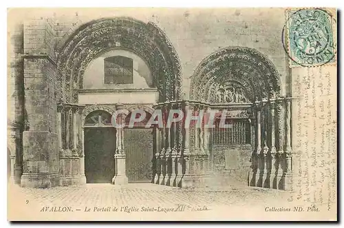 Ansichtskarte AK Avallon Le Portail de l'Eglise Saint Lazare