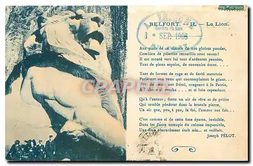 Cartes postales Belfort le Lion