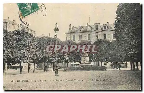 Ansichtskarte AK Belfort Place d'Armes et la Statue Quand Meme