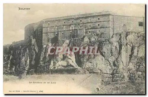 Cartes postales Belfort le Chateau et le Lion