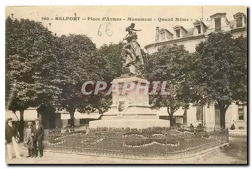 Cartes postales Belfort Place d'Armes Monument Quand Meme