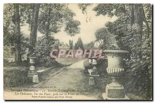 Ansichtskarte AK Savigny Historique Savigny sur Orge S et O Le Chateau vu du Parc pris sur le Pont de l'Orge