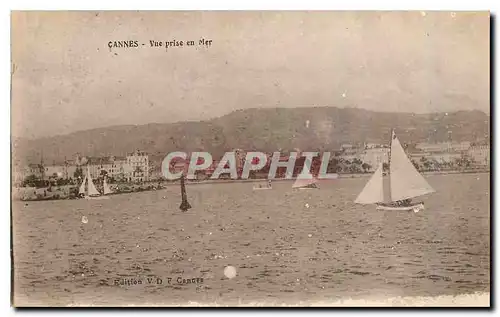 Cartes postales Cannes Vue prise en Mer