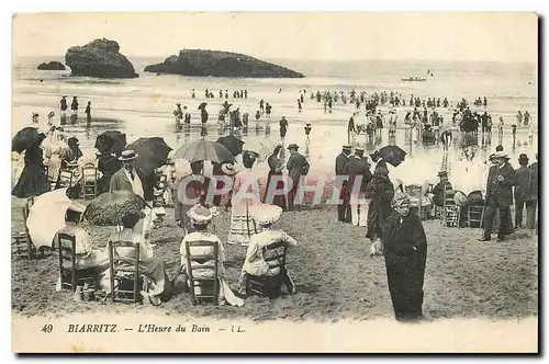 Ansichtskarte AK Biarritz L'Heure du Bain