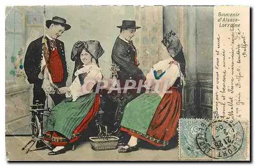 Cartes postales Souvenir d'Alsace Lorraine Folklore