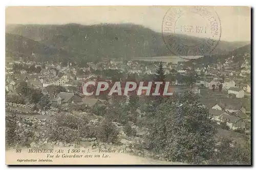 Cartes postales Hohneck Frontiere d'Alsace vue de Gerardmer avec son Lac