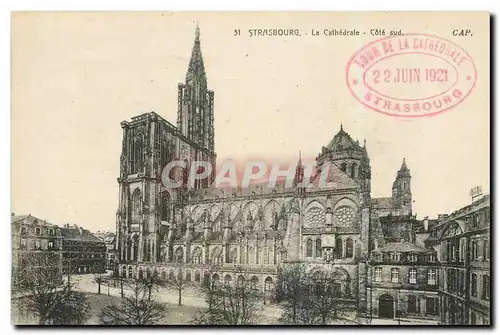 Ansichtskarte AK Strasbourg la Cathedrale Cote Sud