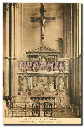 Ansichtskarte AK Reims la Cathedrale premiere Chapelle Retable de Pierre Jacques