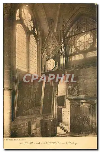 Cartes postales Reims la Cathedrale l'Horloge