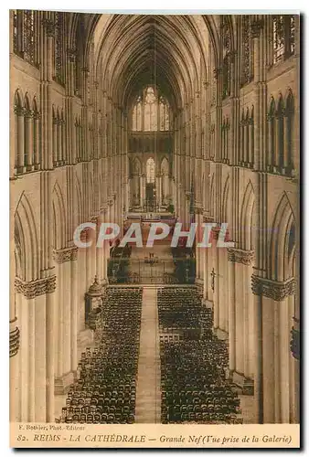 Cartes postales Reims la Cathedrale Grande Nef vue prise de la Galerie