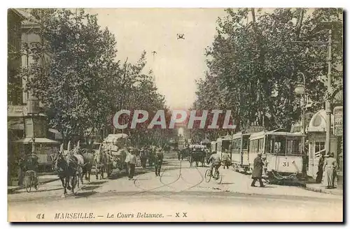 Ansichtskarte AK Marseille le Cours Belzunce Tramway